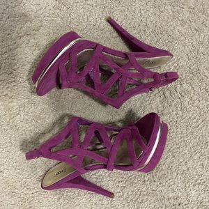 Magenta Strappy Platform Heeled Sandals